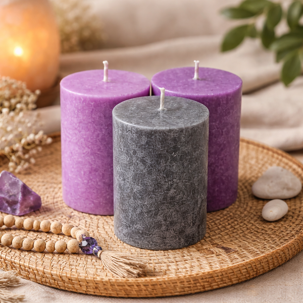 Kaarsen Mindfulness Stearine Geurloos Wit Set Van 3