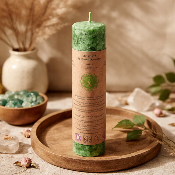 Geurkaars 4e Chakra Manipura Stearine Groen