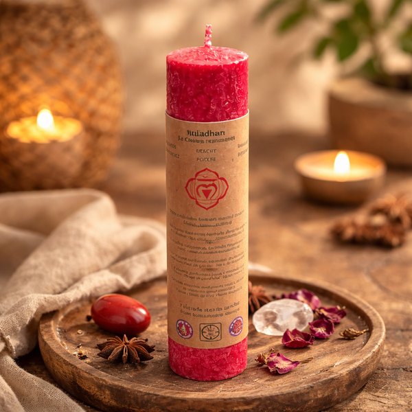Geurkaars 1e Chakra Stearine Palmolie Rood