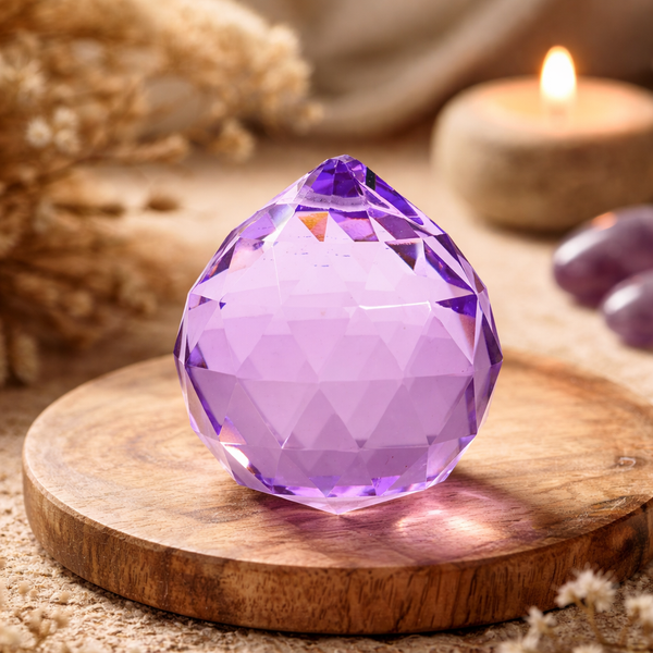 Regenboogkristal Bol Violet AAA Kwaliteit 5 cm