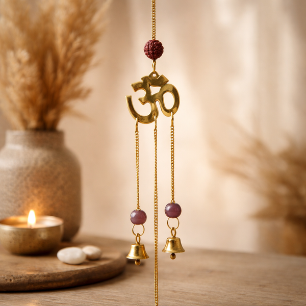 Bellenkoord Ohm Symbolen Messing Rudraksha