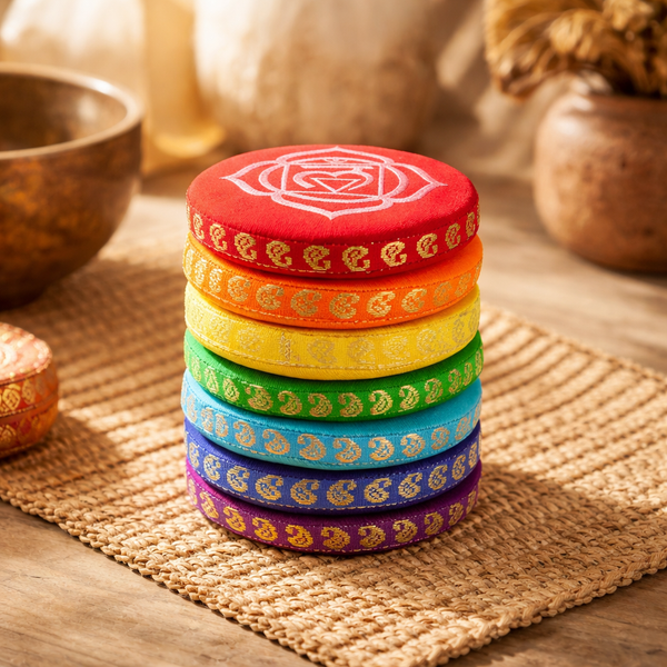 Klankschaalkussens 7 Chakra's Polyester 9,5 cm Rond