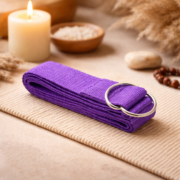Yoga Riem D-ring Katoen Paars 4 cm x 183 cm