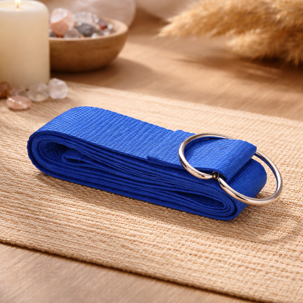 Yoga Riem D-ring Katoen Blauw 4 cm x 183 cm