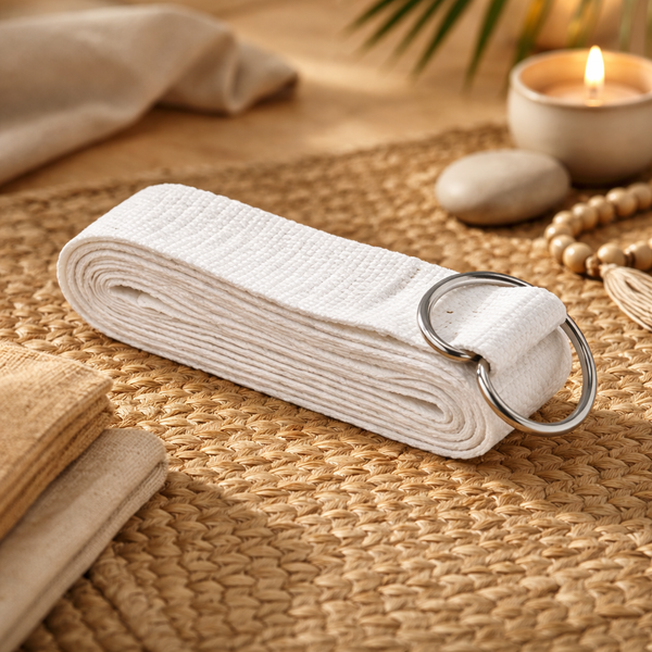 Yoga Riem D-Ring Katoen Wit 3 cm x 250 cm