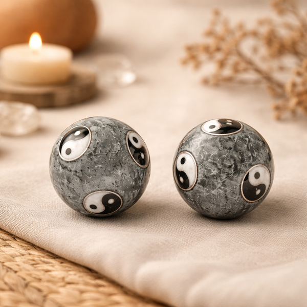 Meridiaankogels Yin Yang Tai Chi Grijs 3,5 cm