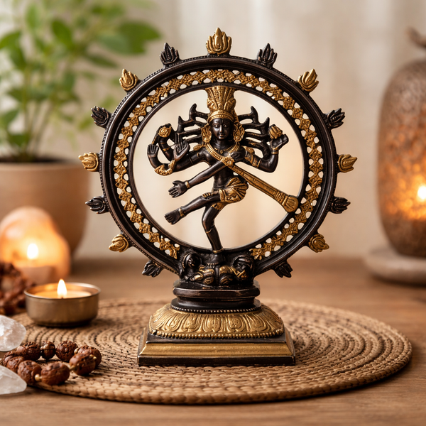 Shiva Nataraj Messing Tweekleurig 20 cm