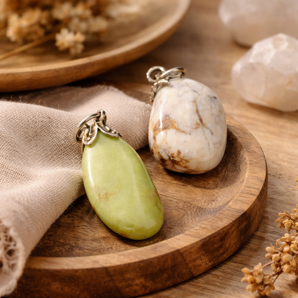 Edelsteen Hanger Chrysopraas Citroen (Gaspeiet)