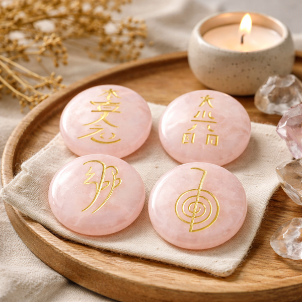 Reiki Stenen Set Rozenkwarts