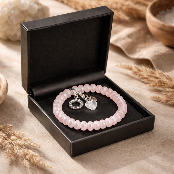Edelsteen Armband Rozenkwarts Rond Ruby Mania