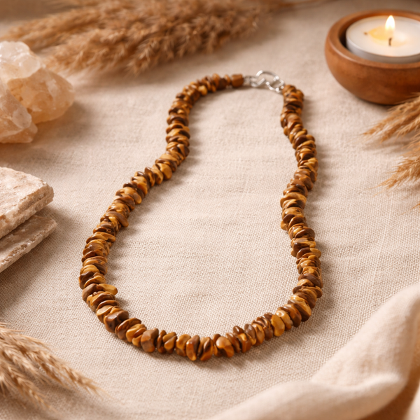 Splitketting Jaspis Geel