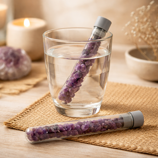 Amethist Waterwand met Steentjes voor Glasgebruik, Enkele Buis Exclusief Glas