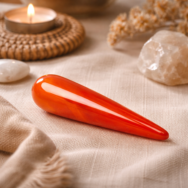 Massage Griffel Carneool - ca. 7.5 cm