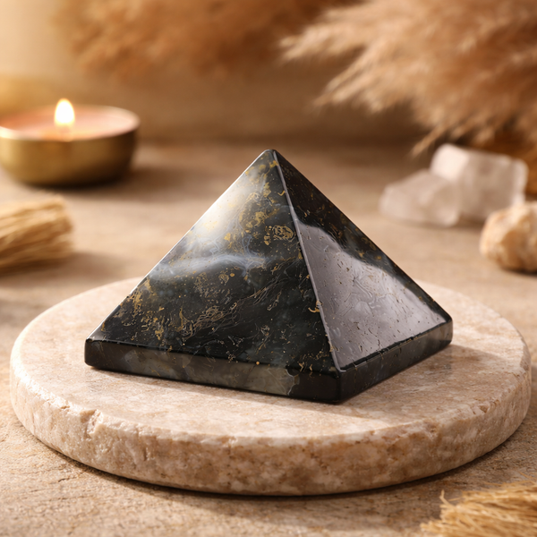 Edelsteen Piramide Agaat Mos - 25 mm