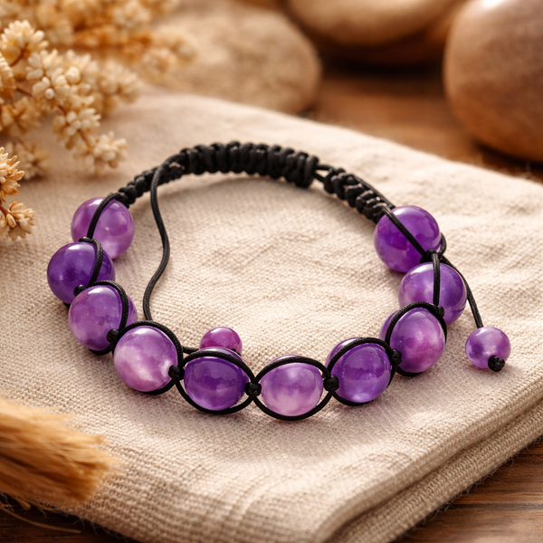 Amethist Shamballa Armband (10 mm)