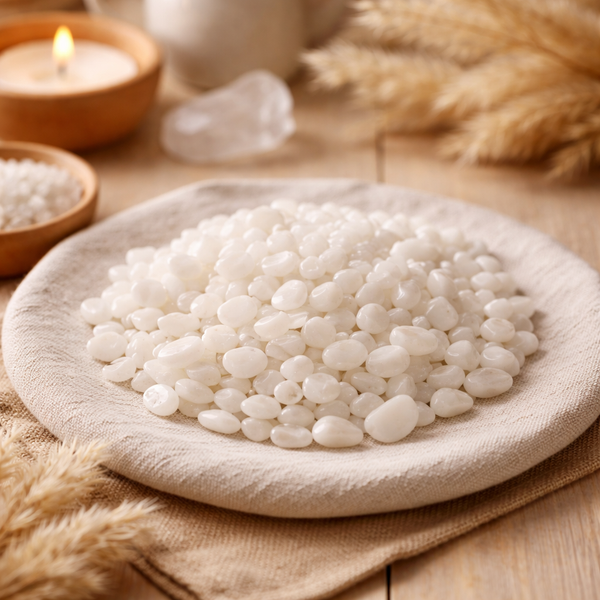 Trommelstenen Sneeuwkwarts (5-10 mm) - 100 gram