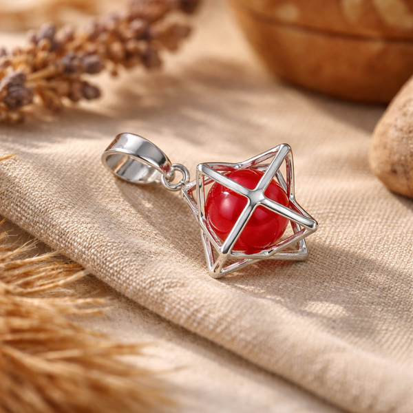 Edelstenen Hanger Carneool Merkabah