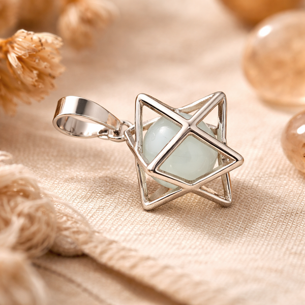 Edelstenen Hanger Opaliet Merkabah (Synthetisch)