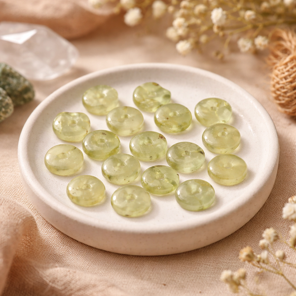 Peridoot Kralen 5 mm Plakjes 17 Stuks voor Sieraden en Optimisme