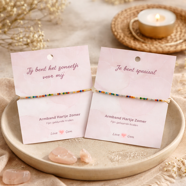 Edelsteen Armband Robijn in Zoisiet – Hartje Zomer – Love Gems