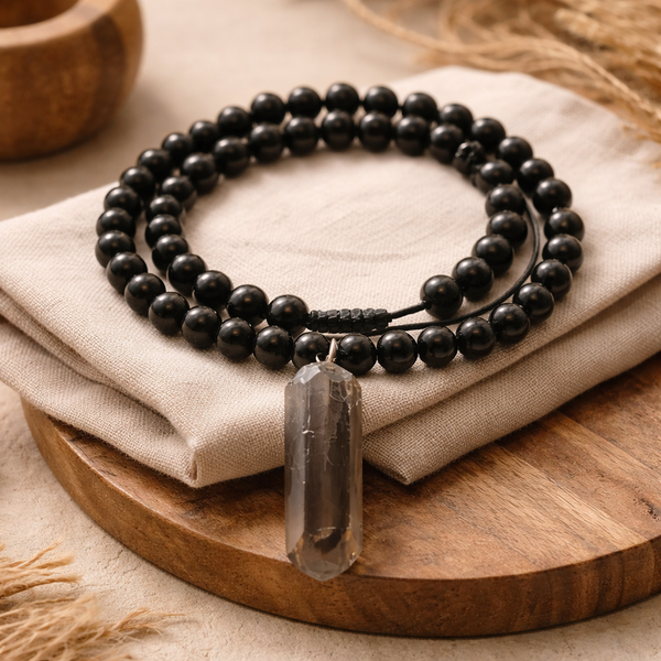 Ruwe Edelsteen Hanger Rookkwarts Kralenketting Obsidiaan