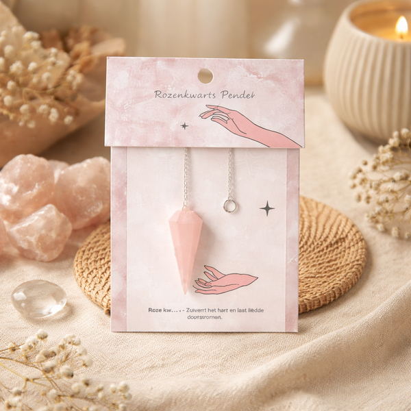 Roze Kwarts Pendel voor Liefde Harmonie en Creativiteit