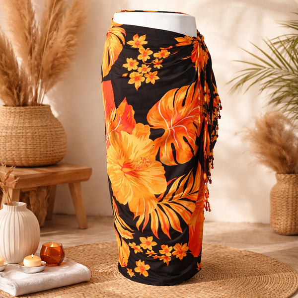Om Namaste Sarong Oranje Bladen Mooie Zomer Strand Sauna Decoratie