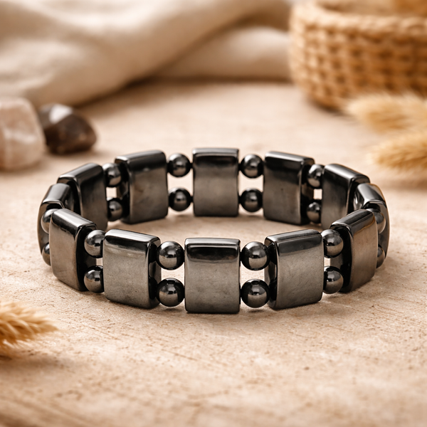 Fantasy magneetarmband met diverse kralen op stevig elastiek