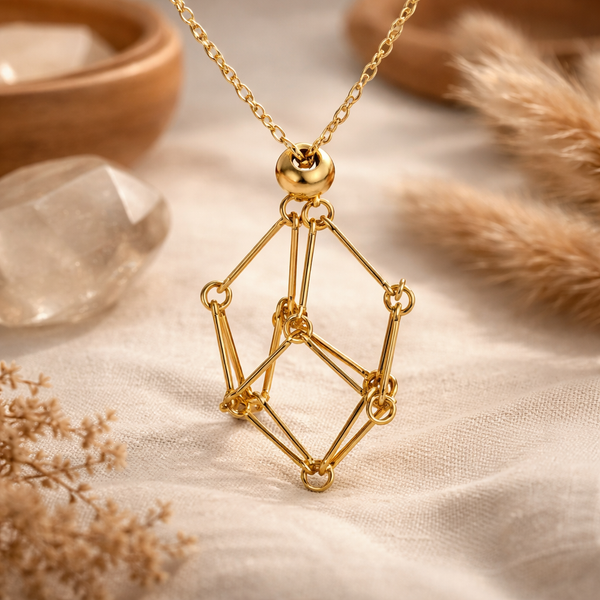 Kooihanger en ketting goudkleur nikkelvrij materiaal steen tot 4 cm