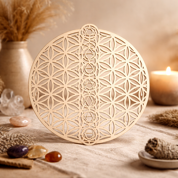 Handgemaakt Chakra Mandala bord voor spiritueel energiewerk