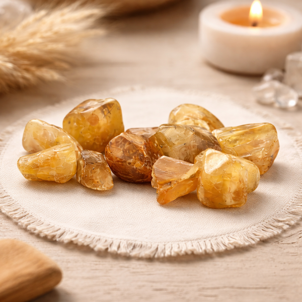 Goudtopaas Trommelstenen 100 gram Kleine Knuffelstenen