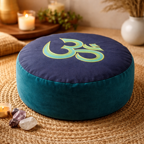 YogaStyles Meditatiekussen Symbolic Ohm Groen Zwart Design
