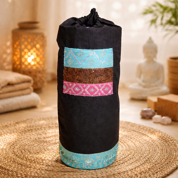 Yogastyles Yogatas XL Zwart Geschikt voor Dikke Yogamatten met Opbergvak