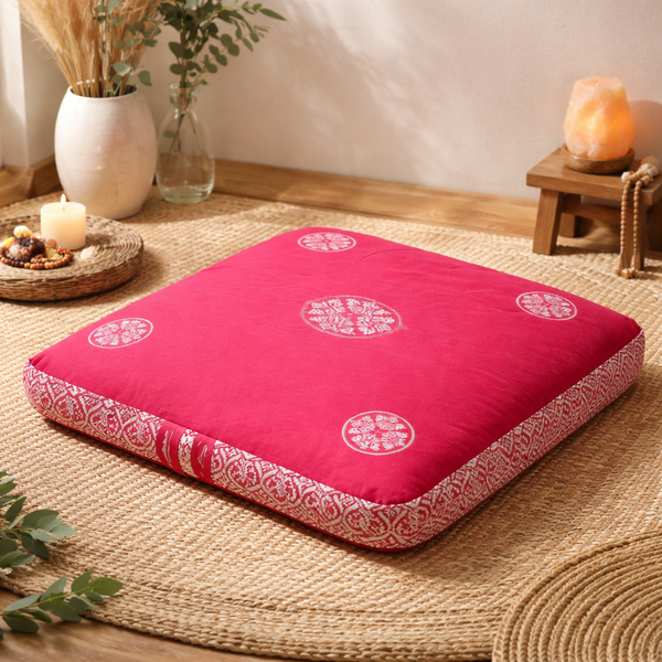 YogaStyles Zabuton Kussen Roze Comfortabel Duurzaam Stijlvol Meditatie Yoga