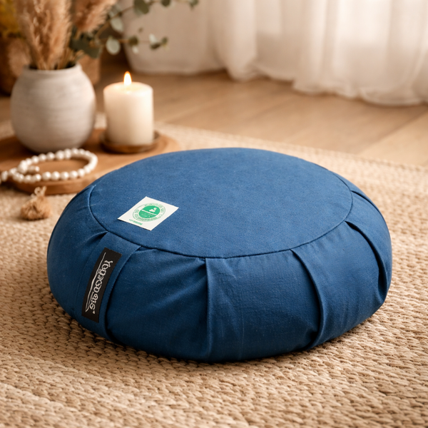YogaStyles Organic Zafu Meditatiekussen Petrol Biologisch Katoen
