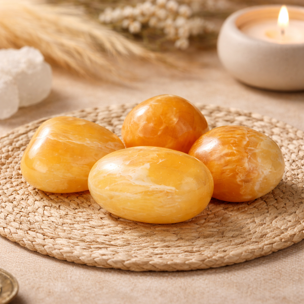 Trommelstenen Calciet Geel (250 gram)