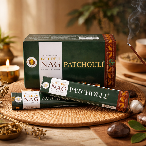 Vijayshree Golden NAG Patchouli Wierook Stokjes Aroma Therapie Ontspanning