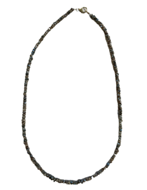 Diamant collier ruw met zilveren slotje