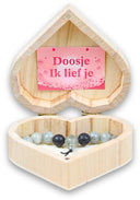 Doosje ik lief je - Labradoriet 21 cm