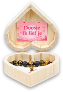 Doosje ik lief je - Tijgeroog 21 cm