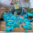 Dromenvanger - 11cm - Turkoois - alleen veren - Dreamcatcher
