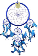 Dromenvanger - 22 cm - Blauw - alleen veren - Dreamcatcher