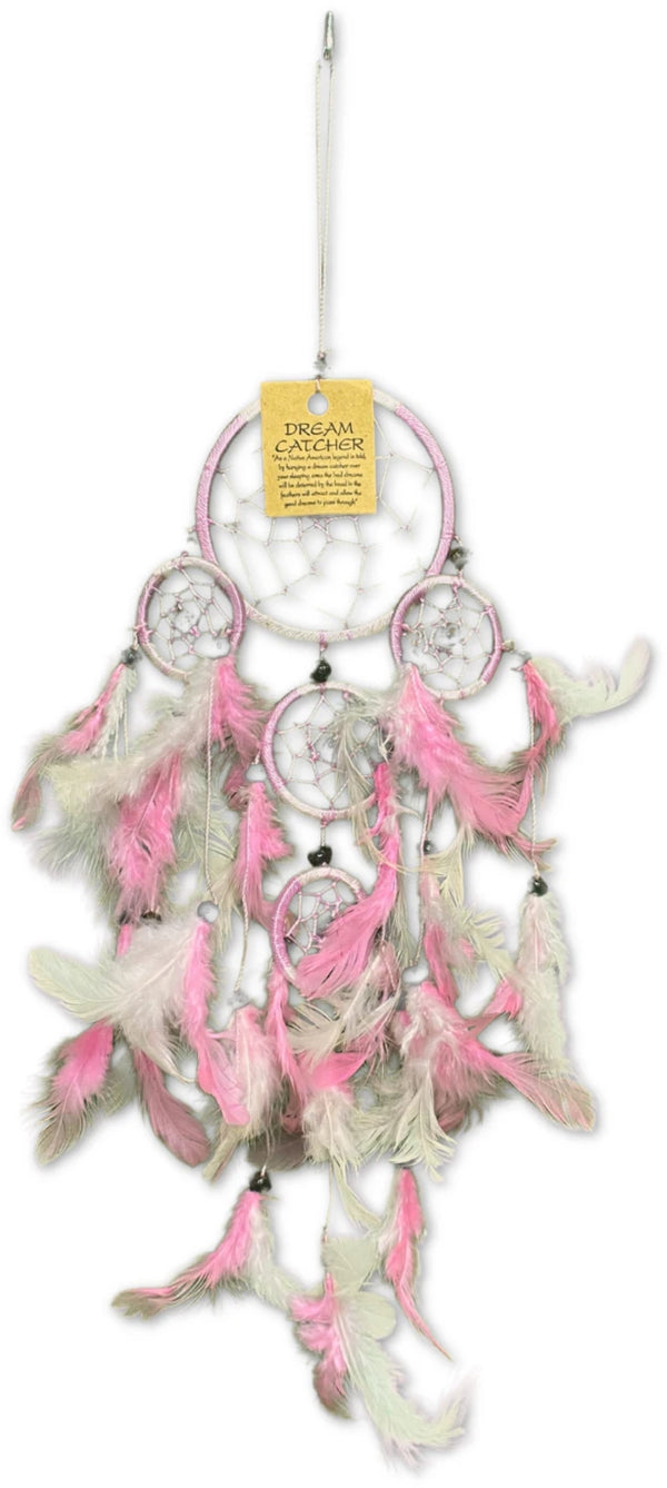Dromenvanger - 9 cm - Roze met wit
