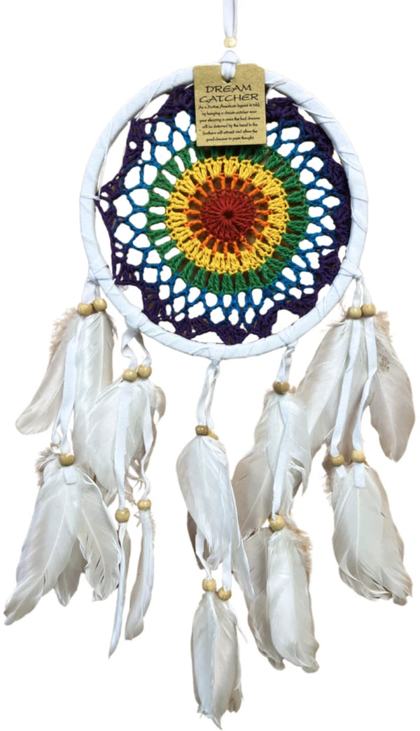 Dromenvanger Gehaakt Rainbow & Wit 16cm