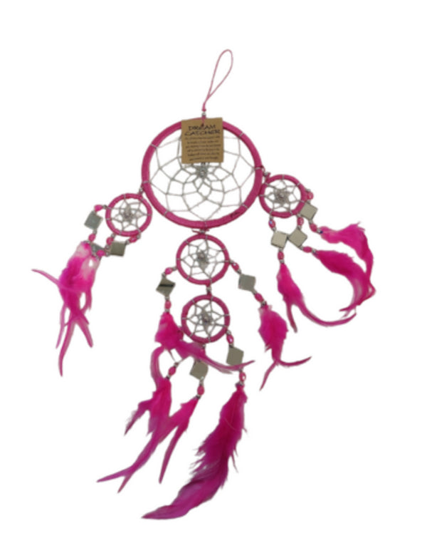 Dromenvanger - Spiegel -11cm - Roze - Dreamcatcher