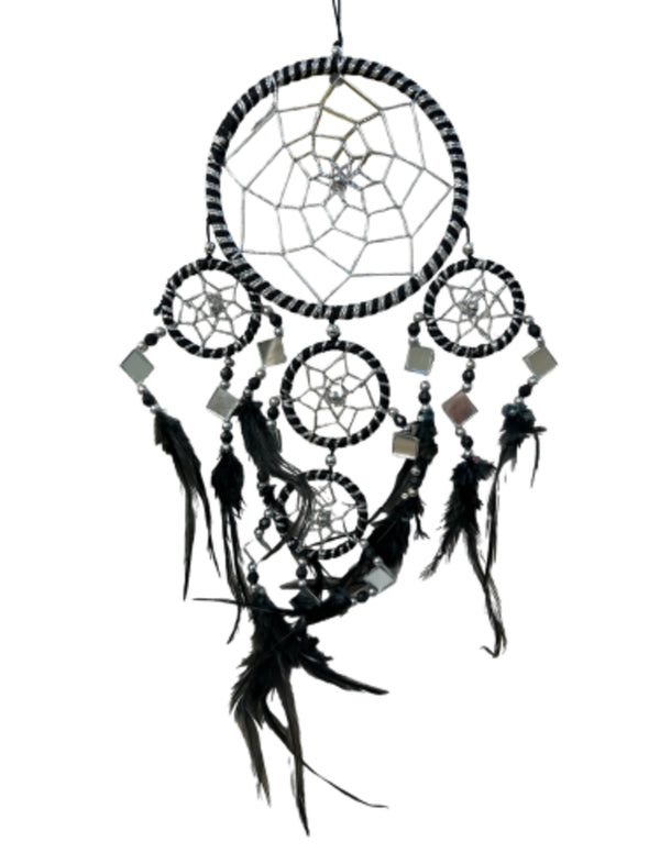 Dromenvanger - Spiegel - 11cm - Zwart - Dreamcatcher