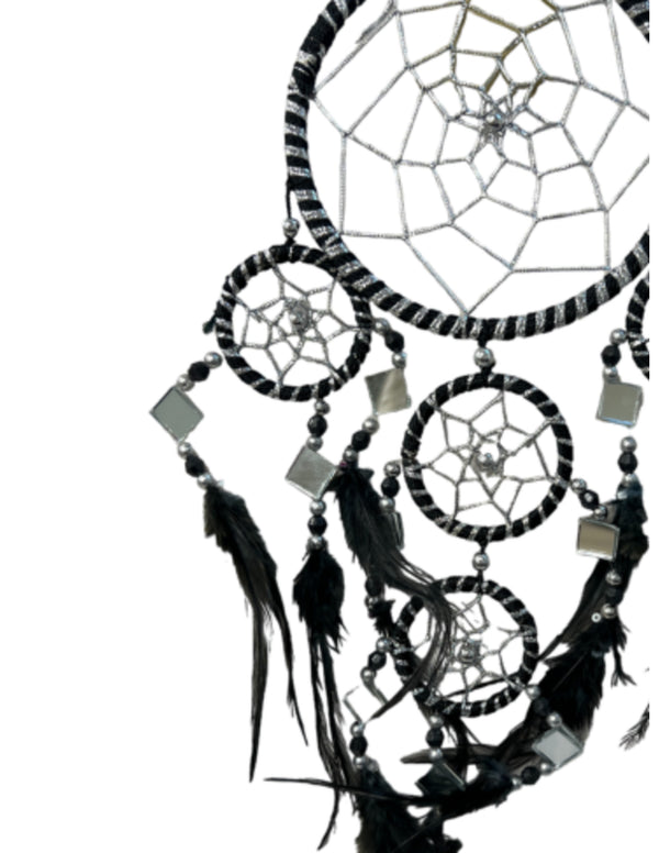 Dromenvanger - Spiegel - 11cm - Zwart - Dreamcatcher