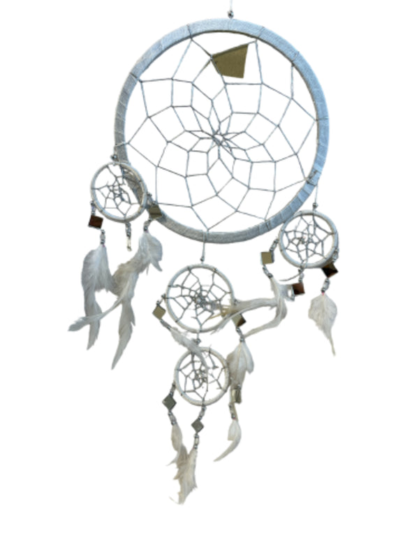 Dromenvanger - Spiegel - 22cm - wit - Dreamcatcher