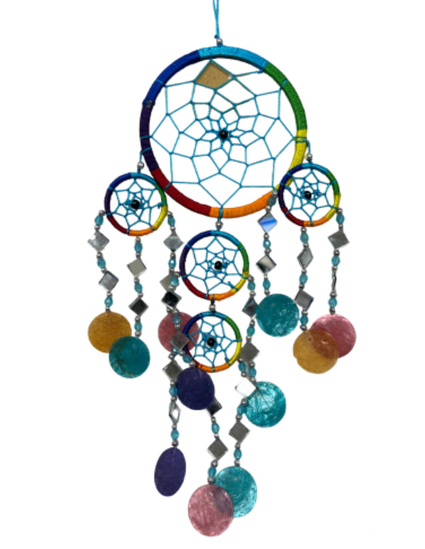 Dromenvanger spiegel-schelp 11 cm - Rainbow - Dreamcatcher