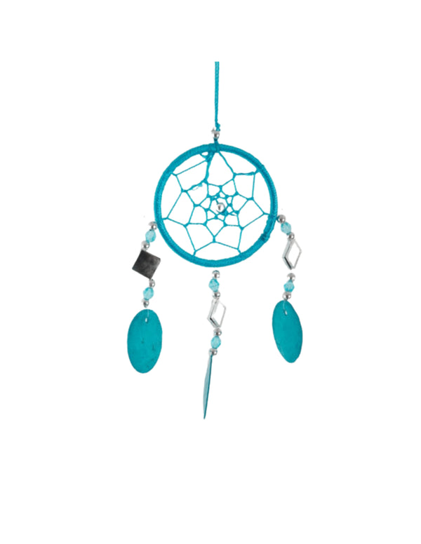 Dromenvanger spiegel schelp turquoise 6cm
